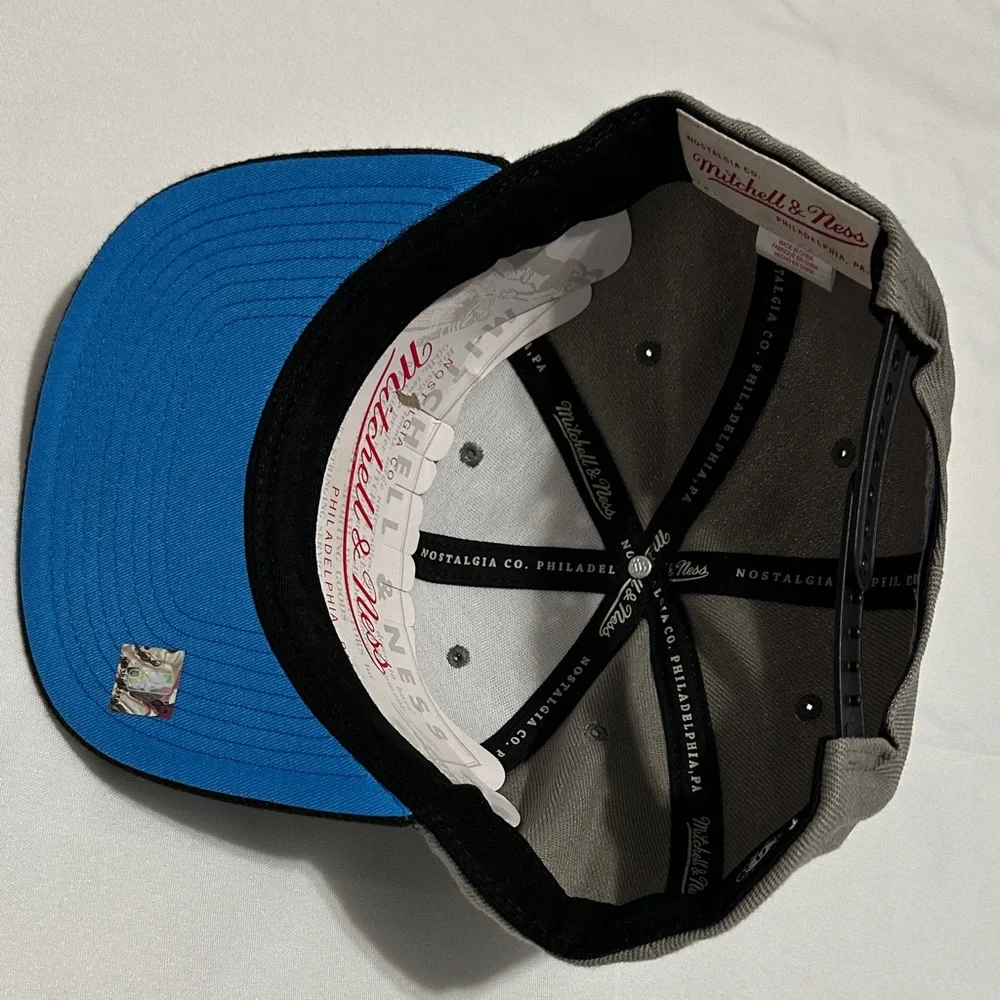 Mitchell & Ness Brooklyn New York Gray and Black Snapback Cap Basketball